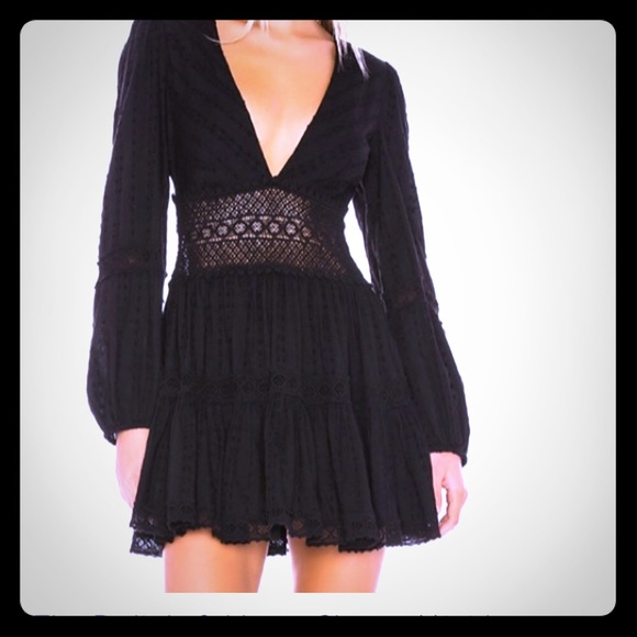 Free People Dresses & Skirts - NWT Free People Black crochet long sleeved dress